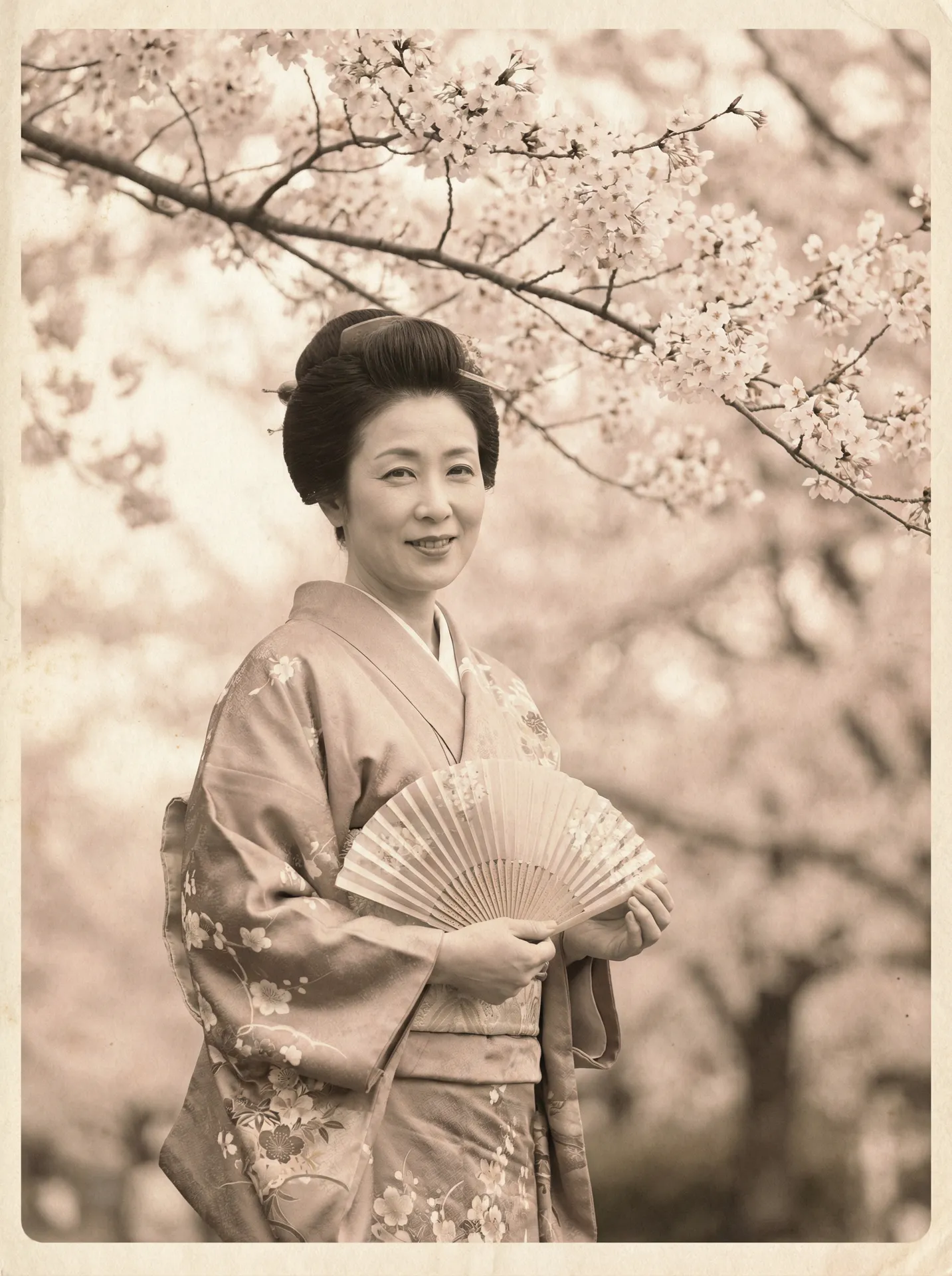 一位持扇的优雅 女神视频-精选女神写真|在线播放|免费资源 在樱花树下的复古写真